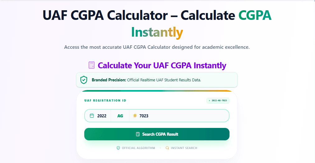 How to use the CGPA calculator UAF โ step-by-step guide with registration number